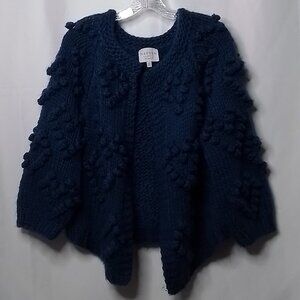 HAYDEN HAND-KNOTTED BUBBLE CHUNKY CARDIGAN SWEATER SIZE S/M